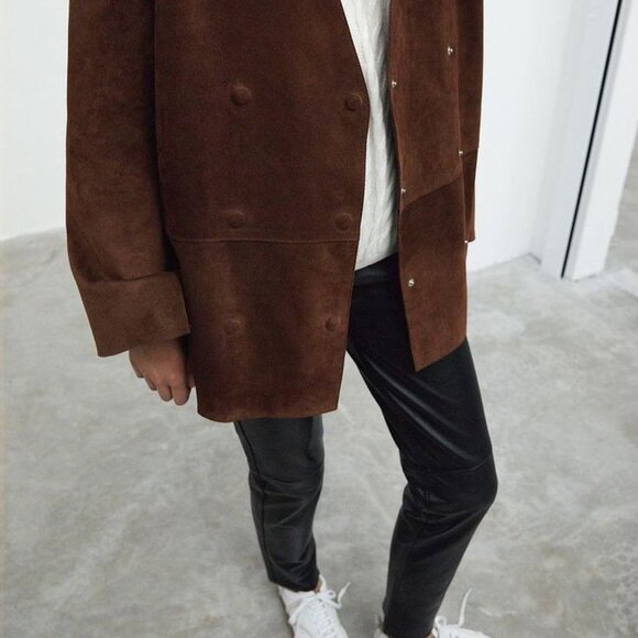 Toteme Brown suede double breasted jacket - Picture 7 of 7